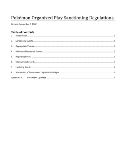 Pokémon Organized Play Sanctioning Regulations