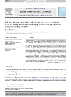 Risk aversion and the elasticity of substitution in general dynamic