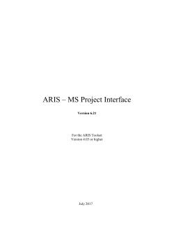 ARIS &ndash; MS Project Interface