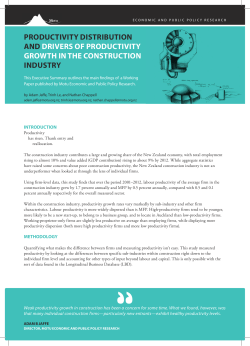 productivity distribution and drivers of productivity growth in the