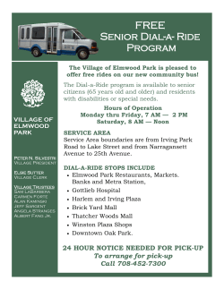 FREE Senior Dial-a- Ride Program