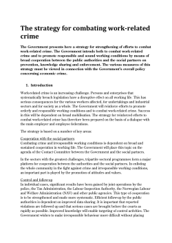 The strategy for combating work-related crime