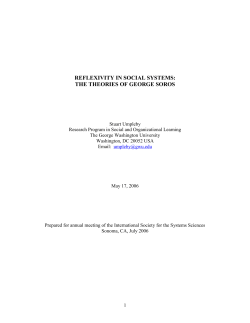 Equilibrium Theory Reflexivity Theory