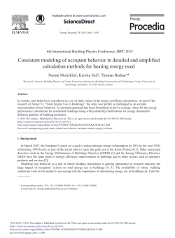 Consistent Modeling of Occupant Behavior in