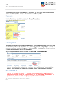 Edit, Copy or Cancel a Requisition