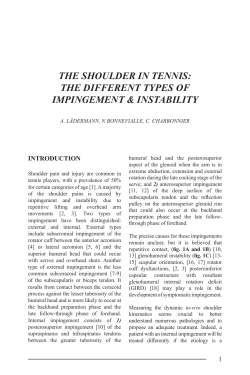 the shoulder in tennis: the different types of impingement