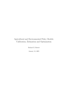 Agricultural and Environmental Policy Models: Calibration