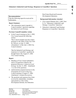 Edmonton`s Industrial Land Strategy