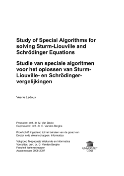 Study of Special Algorithms for solving Sturm