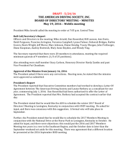 MINUTES May 19, 2016 &ndash; WebEx meeting