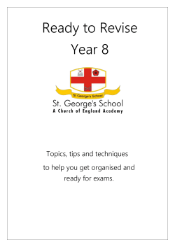 Yr 8 &ndash; Revision Booklet - St. George`s School Blackpool