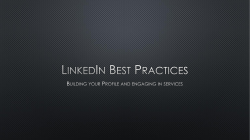 LinkedIn Best Practices - Career Development Professionals of