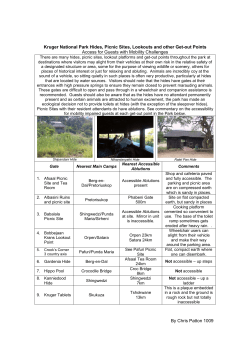 Kruger Hides, Picnic Sites and Get-out Points Access