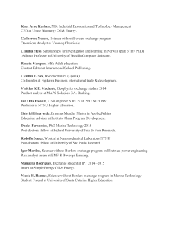 Knut Arne Karlsen, MSc Industrial Economics and