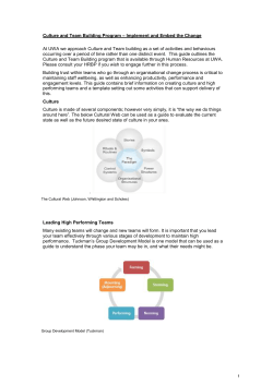 Culture and Team Building Schedule - Human Resources
