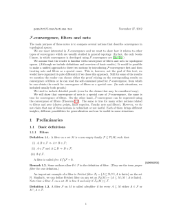 F-convergence, filters and nets 1 Preliminaries