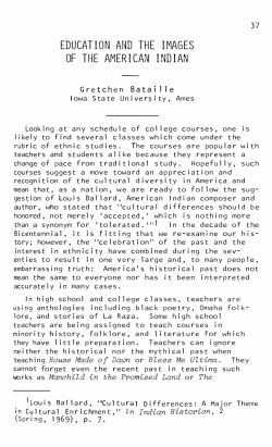 education and the images of the american indian