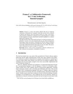 Frama-C, a Collaborative Framework for C Code
