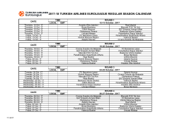 2017-18 turkish airlines euroleague regular season calendar