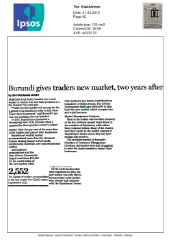 Burundi gives traders new market, two years after