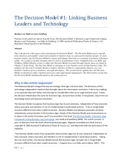 The Decision Model #1: Linking Business Leaders and Technology
