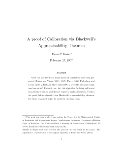 A proof of Calibration via Blackwell`s Approachability Theorem