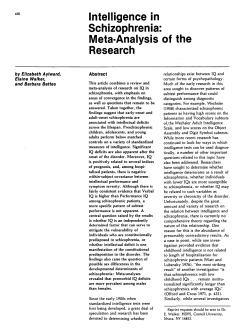 Intelligence in Schizophrenia: Meta