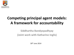 Competing principal agent models: A framework for accountability