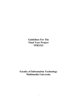 fyp guidelines - Multimedia University