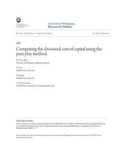 Computing the divisional cost of capital using the pure play method