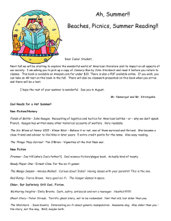 Ah, Summer!! Beaches, Picnics, Summer Reading!!