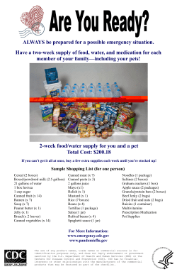 ALWAYS be prepared for a possible emergency situation. Have a