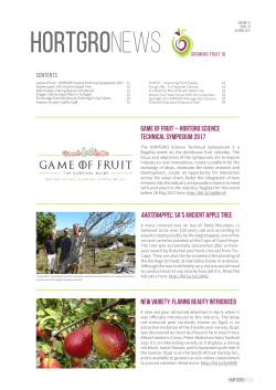 HORTGRO SCIENCE TECHNICAL SYMPOSIUM 2017 new variety