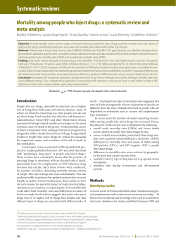 Mortality among people who inject drugs