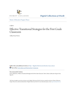 Effective Transitional Strategies for the First Grade Classroom