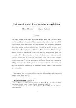 Risk aversion and Relationships in model-free
