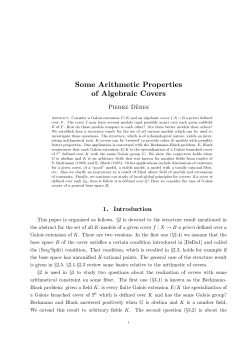 PiErrE D EbEs Abstract. Consider a Galois extension p/X and an