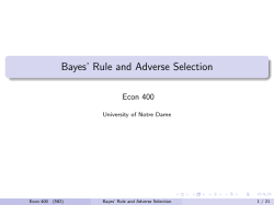 Bayes` Rule and Adverse Selection