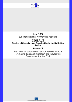 6 A Territorial Cohesion Strategy for the BSR