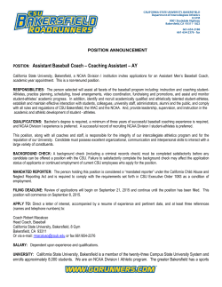 Assistant Baseball Coach &ndash; Coaching Assistant