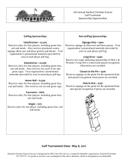 Golfing Sponsorships - Hanford Christian School