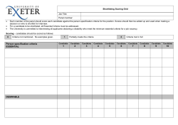 Shortlisting Scoring Grid
