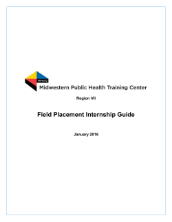 MPHTC Field Placement Program Guide