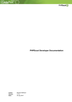 PHPExcel developer documentation