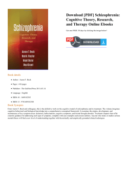 Schizophrenia: Cognitive Theory, Research