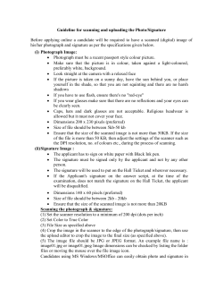 Guideline for scanning and uploading the Photo/Signature Before