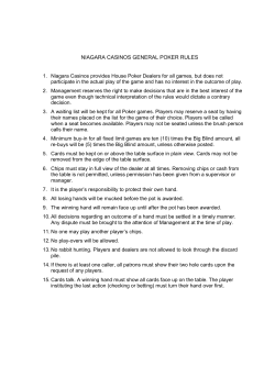 niagara casinos general poker rules