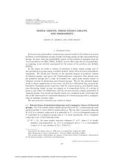 SIMPLE GROUPS, PERMUTATION GROUPS, AND PROBABILITY 1