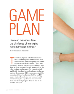 Game Plan - How Can Marketers face Challenge of Customer Value