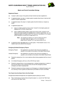 Match and Permit Committee Rulings